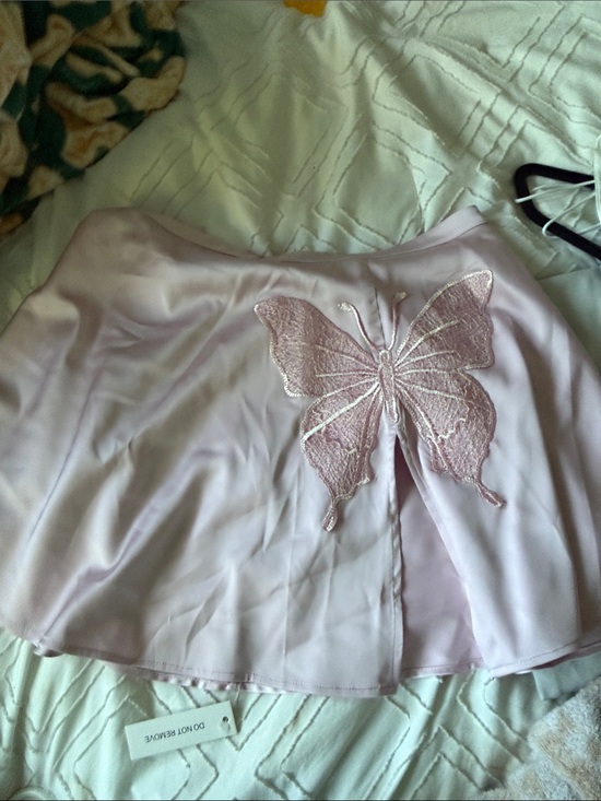 For Love And Lemons Dresses & Skirts - For Love & Lemons Lilac Butterfly Embroidered Skirt